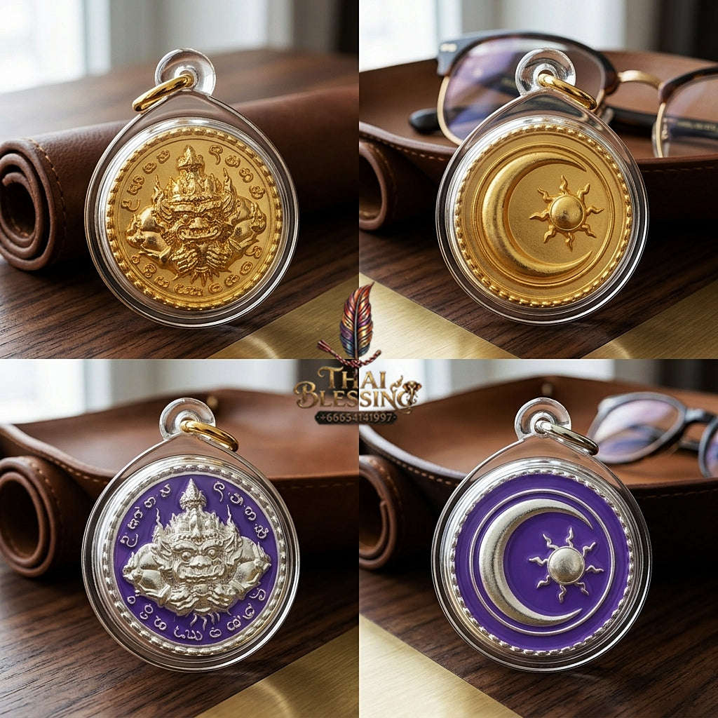 ✨ Phra Rahu Nuea Duang Bronze Coin (Available in Small 1.6 cm & Standard 2.2 cm Sizes) : Ultimate Fate-Overcoming & Eclipse Protection Amulet (2569 / 2026 Edition) - Kruba Kham Fan / Wat Kor Chok