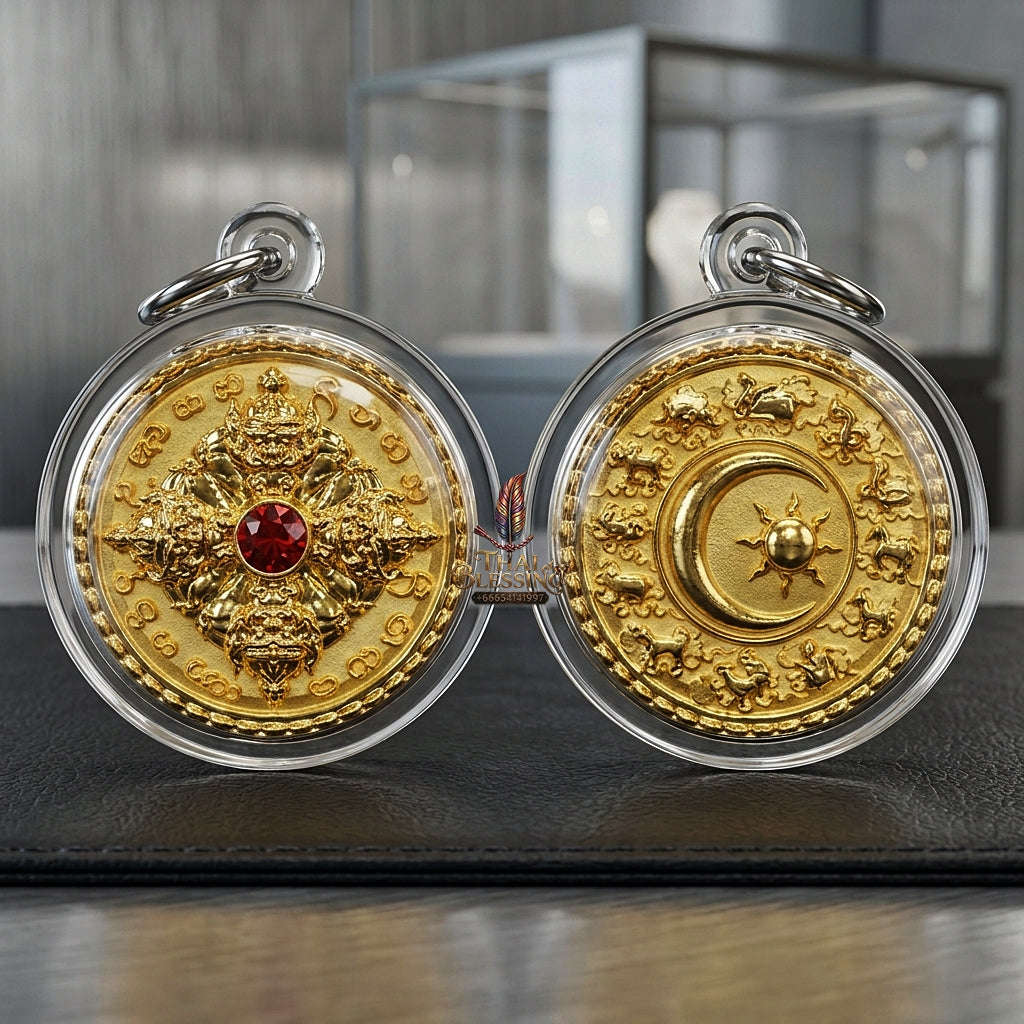 ✨ Phra Rahu Nuea Duang Bronze Coin : Ultimate Fate-Overcoming & Eclipse Protection Amulet (2569 / 2026 Edition) - Kruba Kham Fan / Wat Kor Chok Thai Blessing Co By RURUECHA