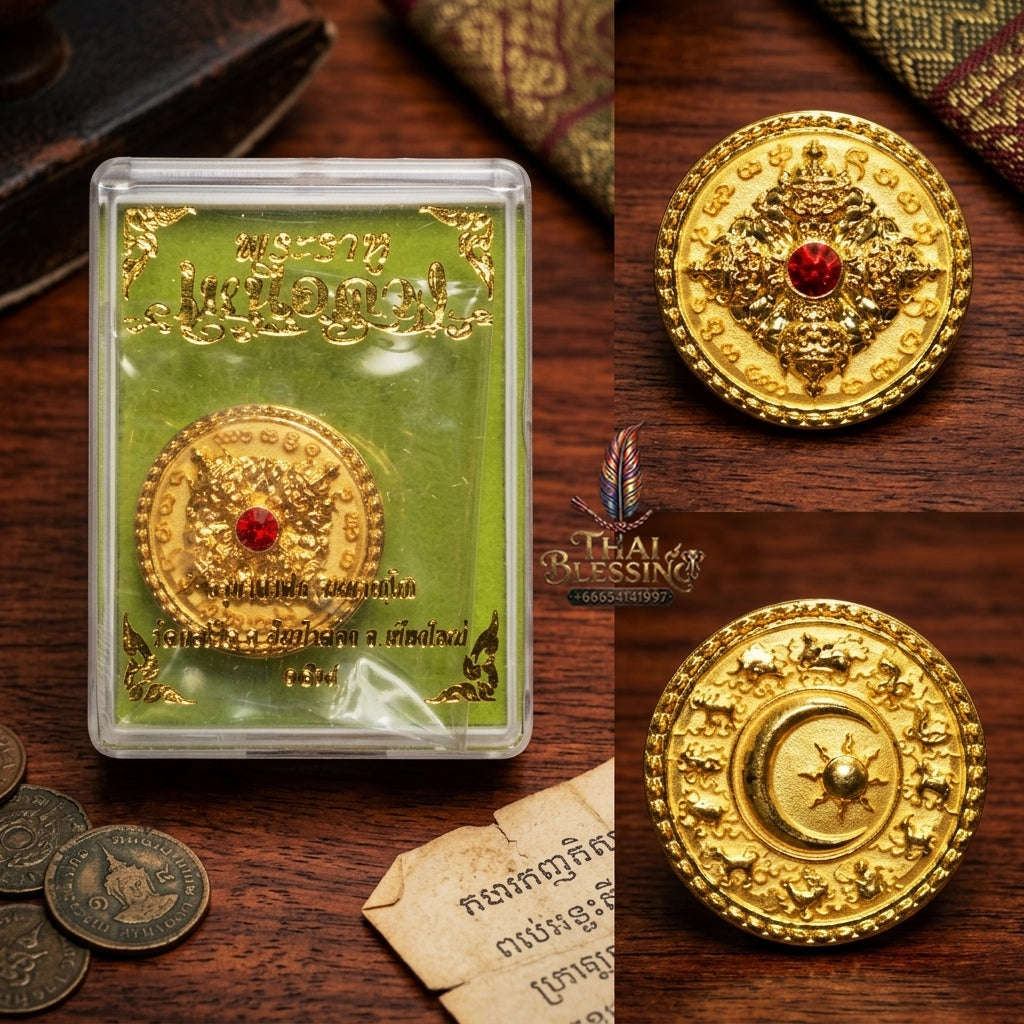 ✨ Phra Rahu Nuea Duang Bronze Coin : Ultimate Fate-Overcoming & Eclipse Protection Amulet (2569 / 2026 Edition) - Kruba Kham Fan / Wat Kor Chok Thai Blessing Co By RURUECHA