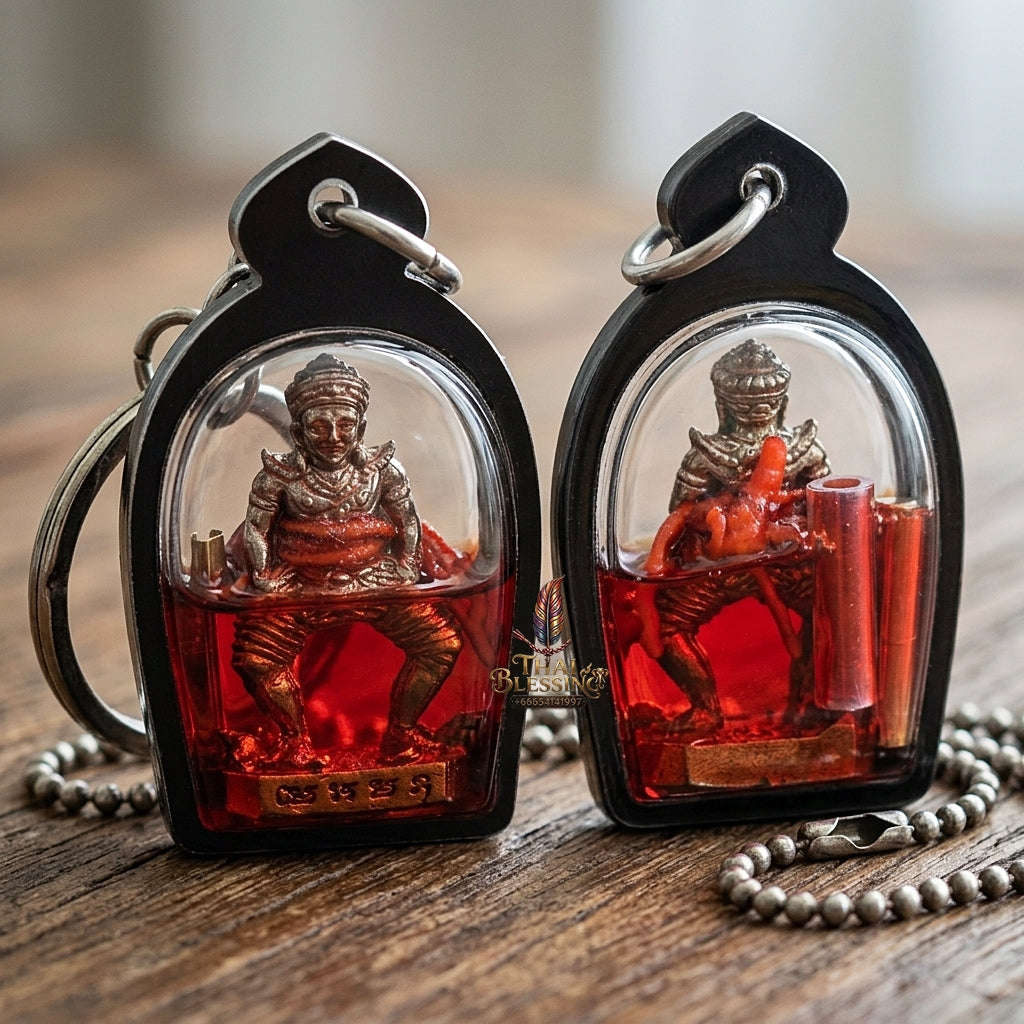 ✨ Phra Sila Laeng Aeng (White-Bronze Cased in Wan Kai Daeng Oil & Dual Takrut Edition, 2569 / 2026) - Luang Ta Ruam / Wat Khok Samran Thai Blessing Co By RURUECHA