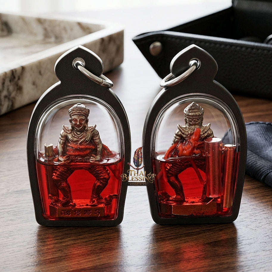 ✨ Phra Sila Laeng Aeng (White-Bronze Cased in Wan Kai Daeng Oil & Dual Takrut Edition, 2569 / 2026) - Luang Ta Ruam / Wat Khok Samran Thai Blessing Co By RURUECHA