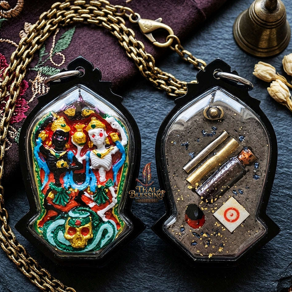Phrai Khaodam Thai Amulet Protection talisman good luck charm spiritual jewelry Sacred Dual Spirit Guardian Black & White Phrai Spirit Alchemy Thai Blessing Co By RURUECHA