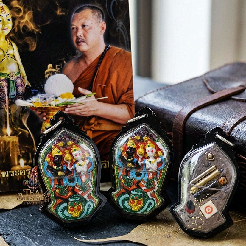 Phrai Khaodam Thai Amulet Protection talisman good luck charm spiritual jewelry Sacred Dual Spirit Guardian Black & White Phrai Spirit Alchemy Thai Blessing Co By RURUECHA