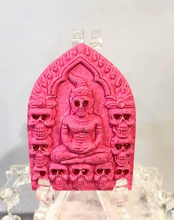 Phrai Ngern Lan Amulet for Wealth - Thai Prosperity Religious Decor Pink