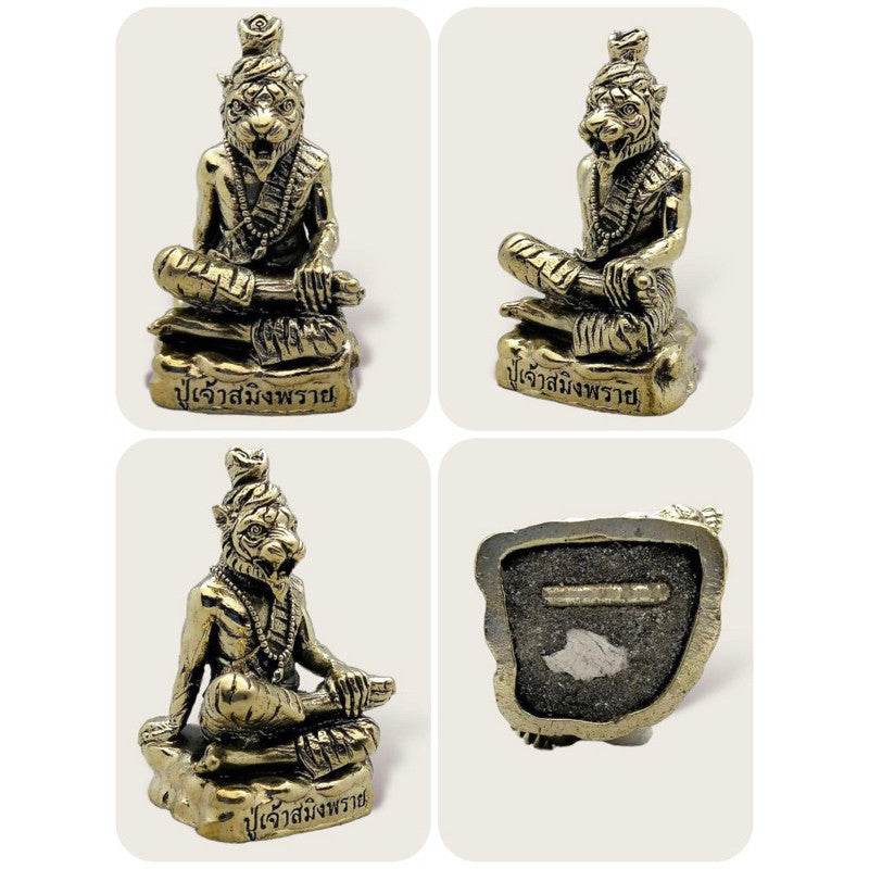 Phu Chao Saming Phrai spirit figurine in a serene seated pose, crafted with intricate details