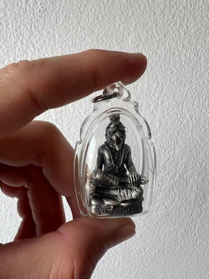 Phu Chao Saming Phrai spirit figurine in protective casing, ideal for spiritual and Feng Shui practices