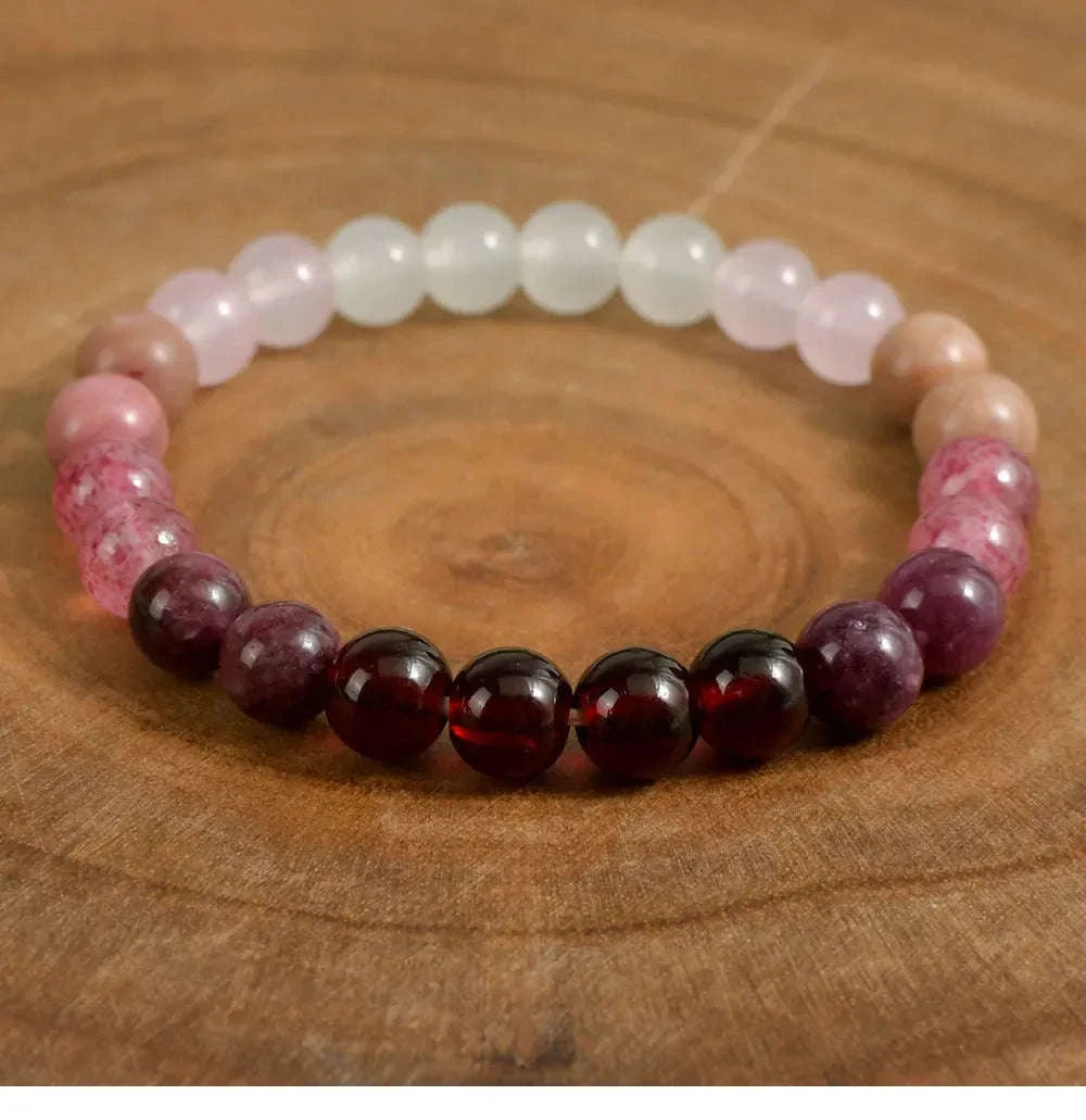 ✨ Pink Amethyst Cubic Self-Love Bracelet – Beautiful Handmade Natural Stone Beaded Bangles – Perfect Couple Love Gifts