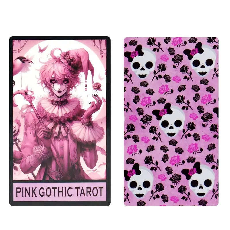 Pink Gothic Tarot Deck – 78-Card Deck with Elegant Gothic Aesthetics, Compact 10.3 x 6 cm for Divination and Self-Reflection