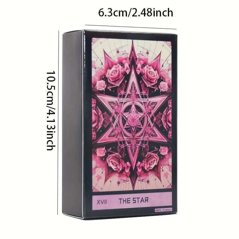 Pink Gothic Tarot Deck – 78-Card Deck with Elegant Gothic Aesthetics, Compact 10.3 x 6 cm for Divination and Self-Reflection