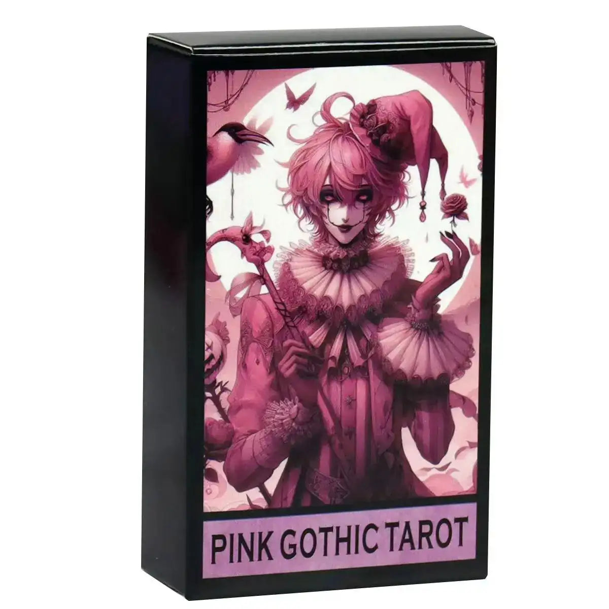 Pink Gothic Themed Tarot Deck – 78 Pcs | Compact 10.3 x 6 cm | Elegant and Dark Pastel Tarot Cards