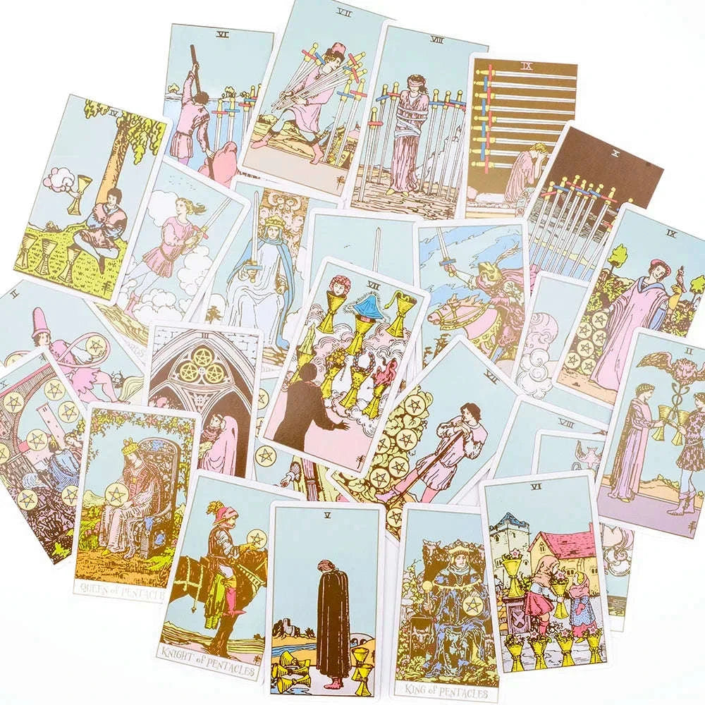 Pink Tarot Deck – 78-Card Set with Guidebook for Divination, Parties, and Daily Readings