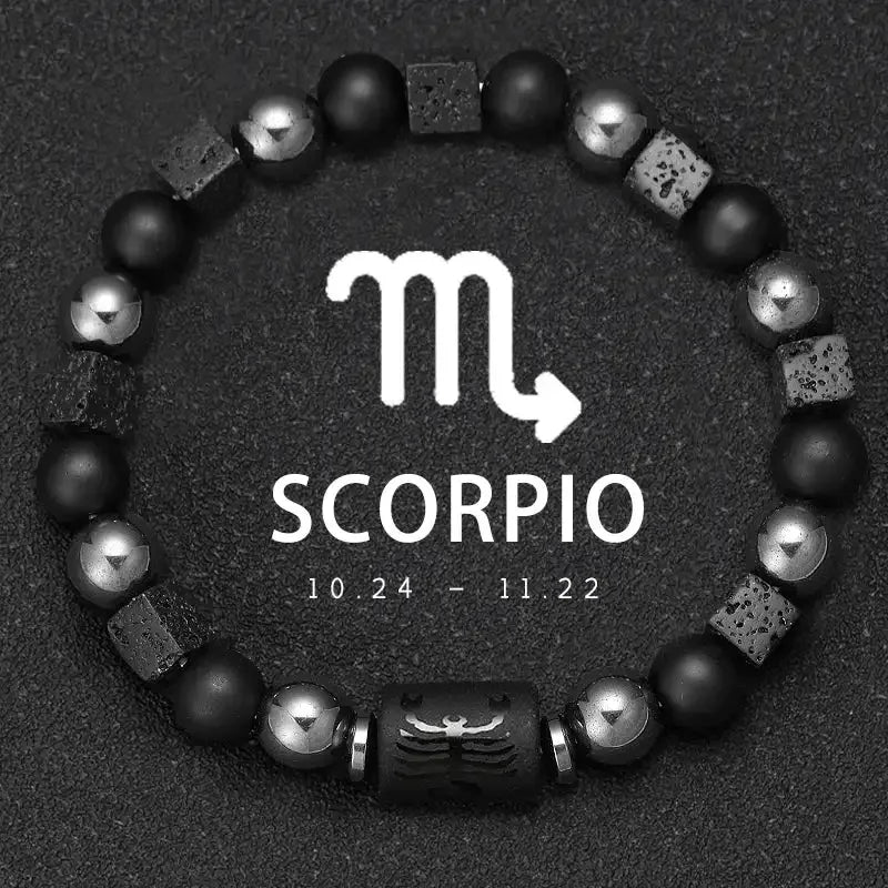 ✨ Planet Bracelet with Eight Planet Stones & 12 Zodiac Signs – Natural Stone Beads | Christmas & Birthday Gift Jewelry for Astrology Enthusiasts Scorpio1