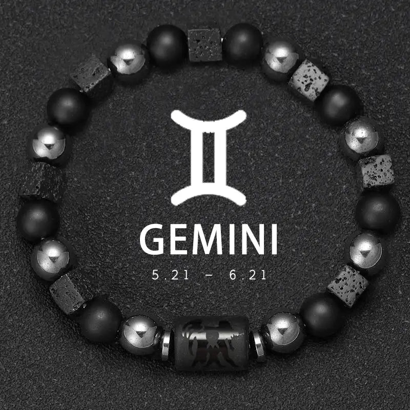✨ Planet Bracelet with Eight Planet Stones & 12 Zodiac Signs – Natural Stone Beads | Christmas & Birthday Gift Jewelry for Astrology Enthusiasts Gemini1