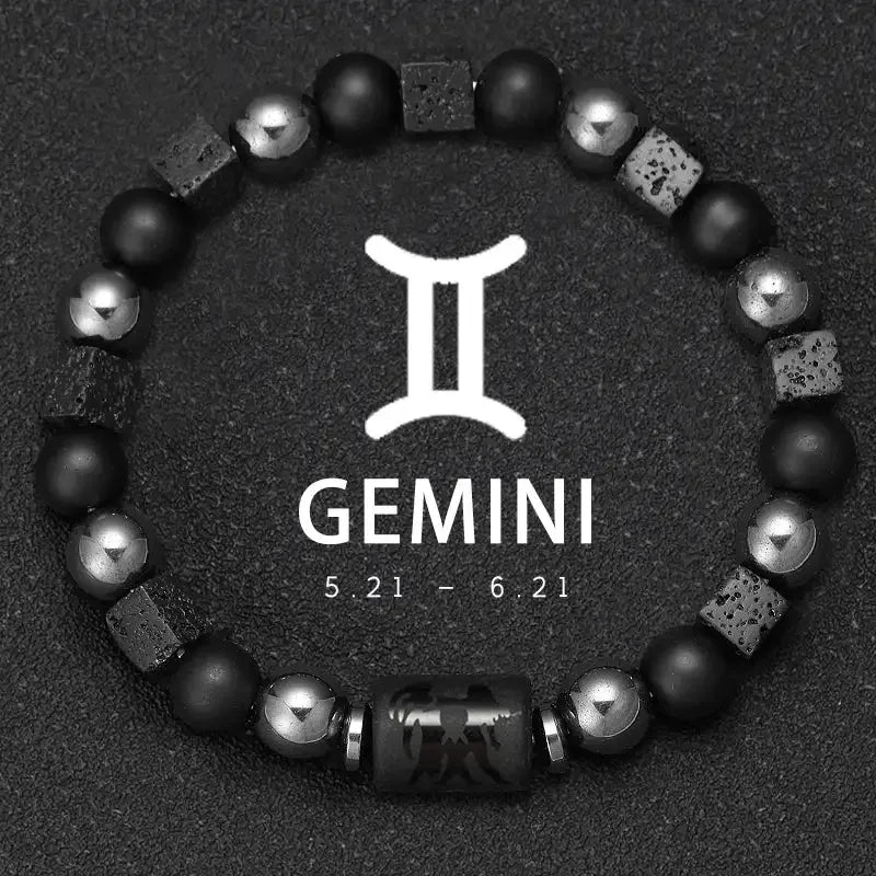 ✨ Planet Bracelet with Eight Planet Stones & 12 Zodiac Signs – Natural Stone Beads | Christmas & Birthday Gift Jewelry for Astrology Enthusiasts Gemini1