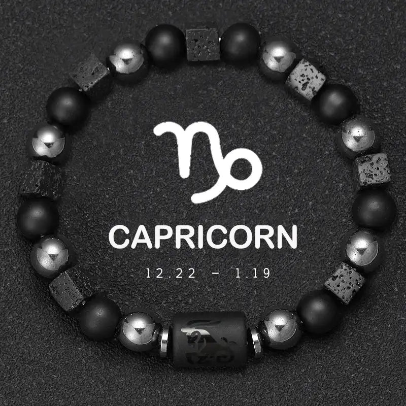 ✨ Planet Bracelet with Eight Planet Stones & 12 Zodiac Signs – Natural Stone Beads | Christmas & Birthday Gift Jewelry for Astrology Enthusiasts Capricorn1
