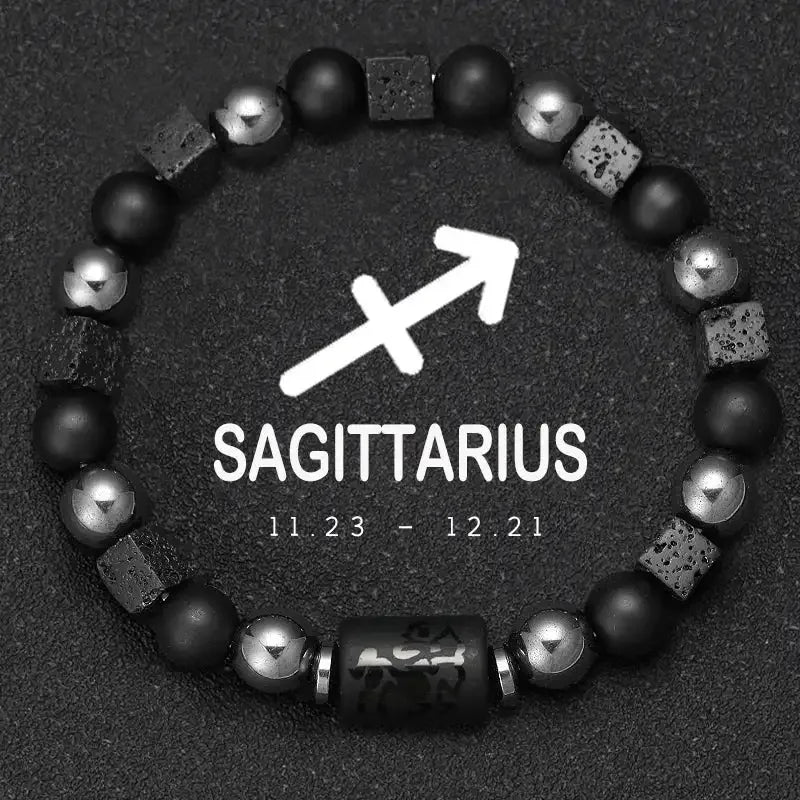 ✨ Planet Bracelet with Eight Planet Stones & 12 Zodiac Signs – Natural Stone Beads | Christmas & Birthday Gift Jewelry for Astrology Enthusiasts Sagittarius1