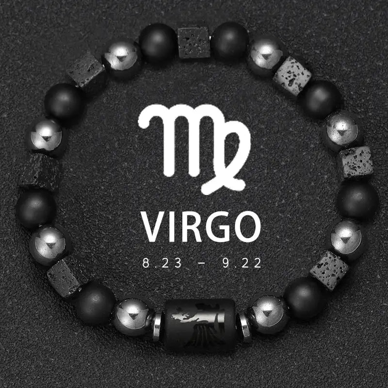 ✨ Planet Bracelet with Eight Planet Stones & 12 Zodiac Signs – Natural Stone Beads | Christmas & Birthday Gift Jewelry for Astrology Enthusiasts Virgo1