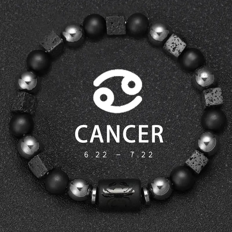 ✨ Planet Bracelet with Eight Planet Stones & 12 Zodiac Signs – Natural Stone Beads | Christmas & Birthday Gift Jewelry for Astrology Enthusiasts Cancer1