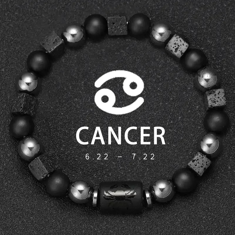 ✨ Planet Bracelet with Eight Planet Stones & 12 Zodiac Signs – Natural Stone Beads | Christmas & Birthday Gift Jewelry for Astrology Enthusiasts Cancer1