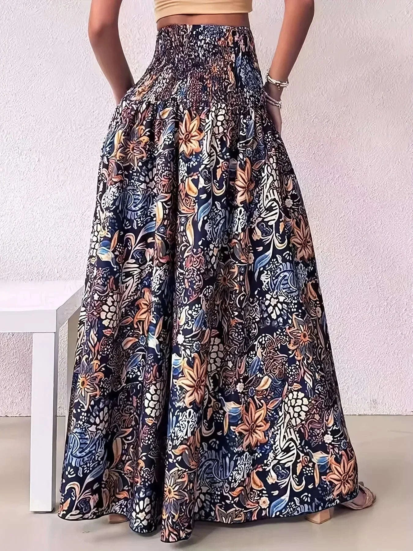 Plus Size Printed Floor Pants for Women | Fashionable High Waisted Casual Style 1XL-5XL
