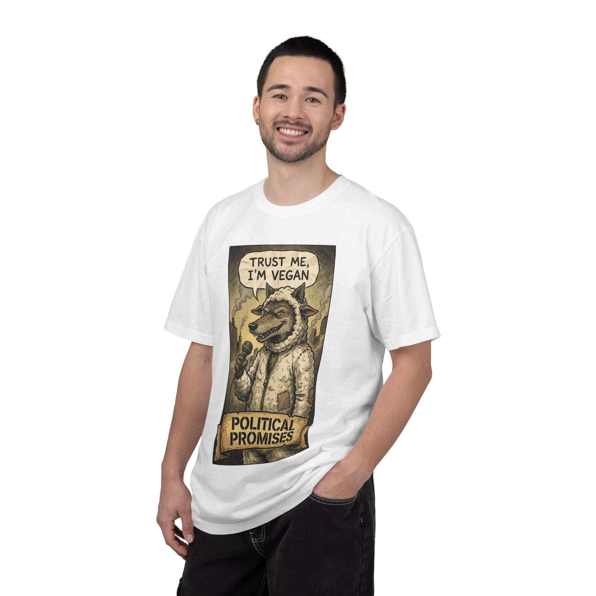 Political Promises Shirt, Wolf in Sheep's Clothing T-Shirt, Sarcastic Social Commentary Tee, Vintage Grunge Satire Apparel, Free Thinker Gift