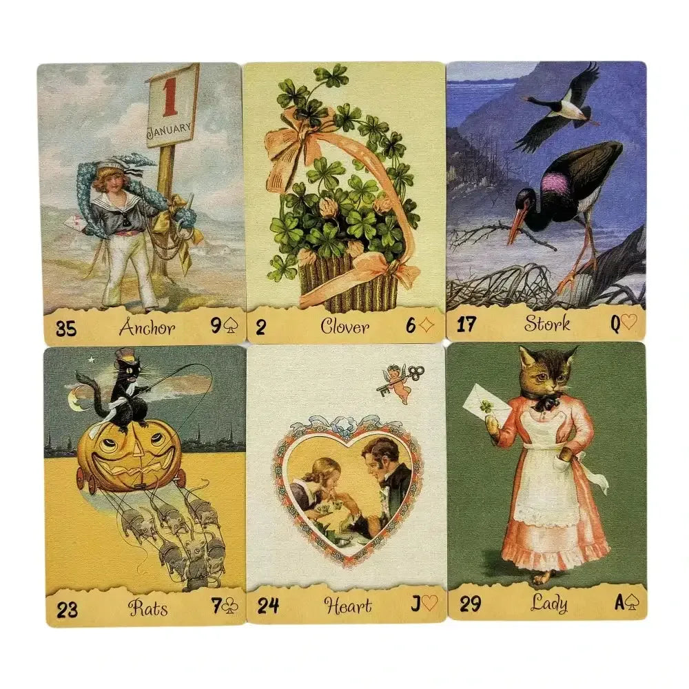 📮Postcards Lenormand Oracle Deck – 36 Illustrated Cards for Accurate Fortune-Telling, Self-Discovery, and Family Fun