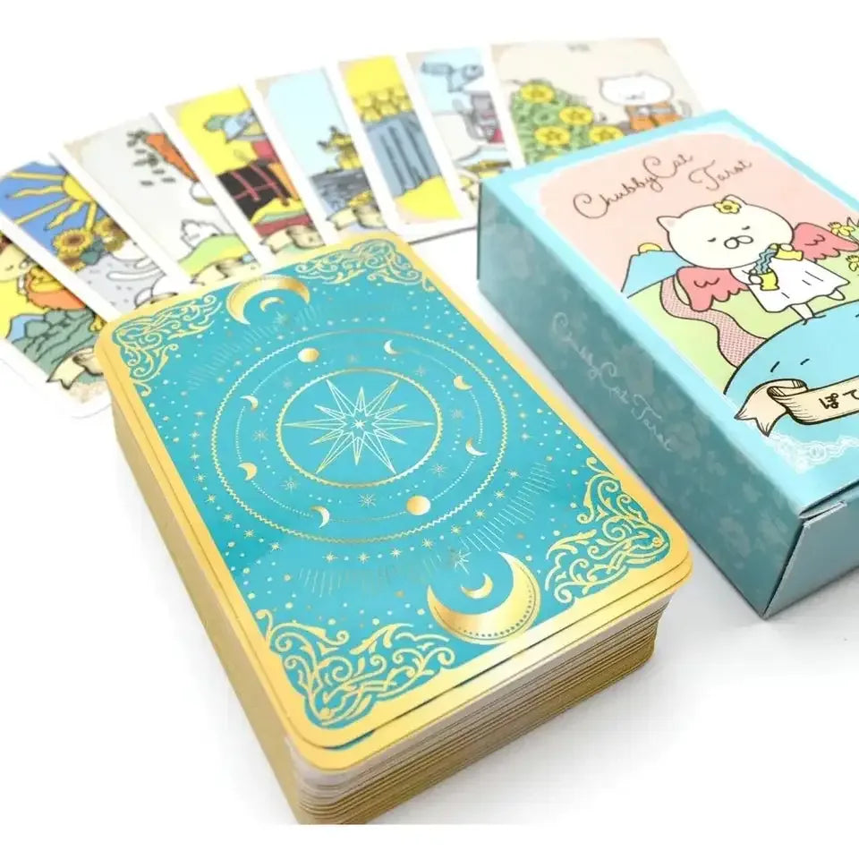 Potenko Tarot Deck – 78 Adorable Cat-Themed Cards | Portable Size 97 x 63 mm | Beginner Friendly and Collectible