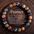 🛡️ Power Triple Protection Balance Energy Crystal Bracelet – Unisex Tiger’s Eye, Hematite & Black Obsidian Stone Bangles