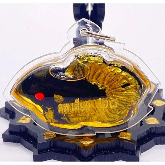 Authentic Pla Kad Sarapat Amulet - Powerful Pla Kad Sarapat Amulet by Luang Pho Mian Kallayano, Encased in Herbal Oil, 3.7x4.8 cm, Fully Consecrated 1