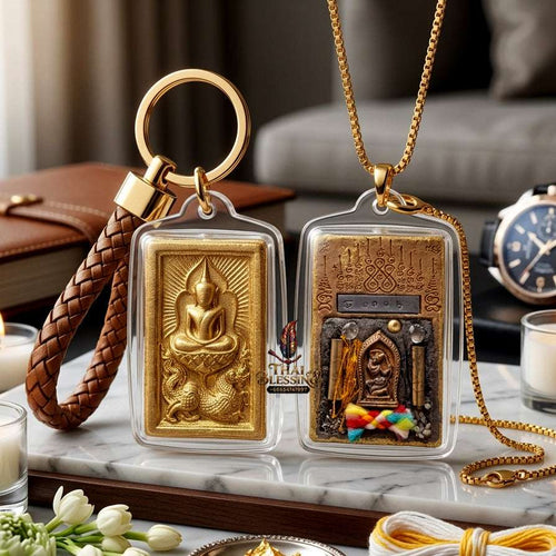 ✨ Premium Authentic Thai Amulet Somdej Waek Marn Ananta Sub 2021 – Gold-Brushed Sacred Earth Pendant Embedded with Phra Mae Thorani, Dual Takrut, Holy Hair, & Multi-Sacred Elements by Luang Phor Jai Wat Phraya Yat Thai Blessing Co By RURUECHA
