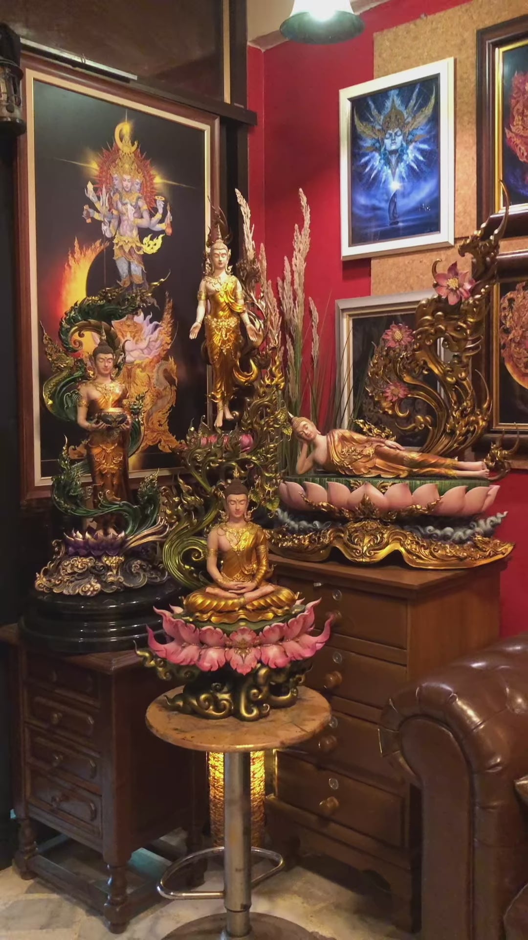 Authentic Sacred Grand Monumental Thai Fine Art Bronze Statue "Phra Phuttha Barami Bodhiyan" (80 cm High Monumental Altar Size - Excl. Marble Base)