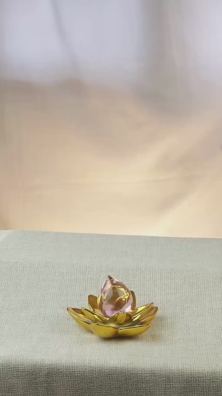 Fine Art Thai Reclining Buddha Statue "Tuesday Birthday Deity (Pang Saiyat)" by Sculptor Suphakreuk Yamprakhon - Marble Resin with Matte Gold Finish & Copper Gold Base - Consecrated Chaidee Yantra Coin Insert with Glass Display Case