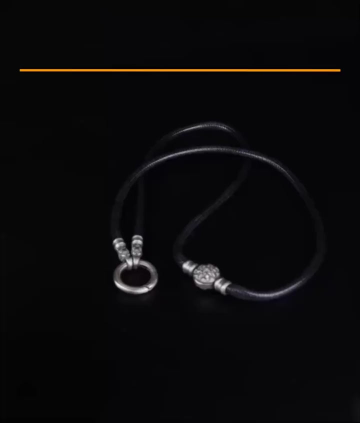 Authentic Sacred Thai Fine Art Amulet Necklace "Na Thep - Asurina Phra Rahu Edition" (925 Sterling Silver Rhodium-Plated Carabiner Clasp with Premium Korean Cord)