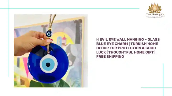 🧿 Evil Eye Wall Hanging &ndash; Glass Blue Eye Charm | Turkish Home Decor for Protection &amp; Good Luck | Thoughtful Home Gift | Free Shipping by@Outfy