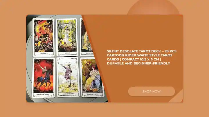 Silent Desolate Tarot Deck &ndash; 78 Pcs Cartoon Rider Waite Style Tarot Cards | Compact 10.3 x 6 cm | Durable and Beginner-Friendly by@Outfy