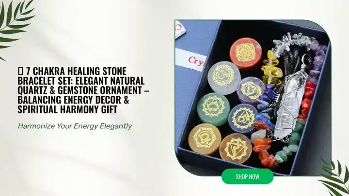 🌈 7 Chakra Healing Stone Bracelet Set: Elegant Natural Quartz &amp; Gemstone Ornament &ndash; Balancing Energy Decor &amp; Spiritual Harmony Gift by@Outfy