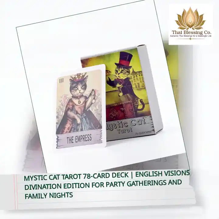 Mystic Cat Tarot 78-Card Deck | English Visions Divination Edition for Party Gatherings and Family Nights by@Outfy
