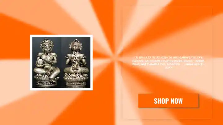 🌩️ Si Hu Ha Ta "Ruay Nuea Fa" (Rich Above the Sky) Edition: Satin Silver Plated Divine Brass &ndash; Kruba Phat, Wat Thamma Chai Mongkol &ndash; Lanna Wealth Deity by@Outfy