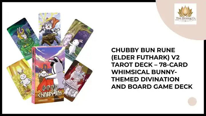 Chubby Bun Rune (Elder Futhark) V2 Tarot Deck &ndash; 78-Card Whimsical Bunny-Themed Divination and Board Game Deck by@Outfy