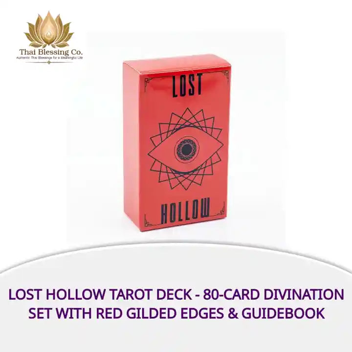 Lost Hollow Tarot Deck - 80-Card Divination Set with Red Gilded Edges & Guidebook by@Outfy