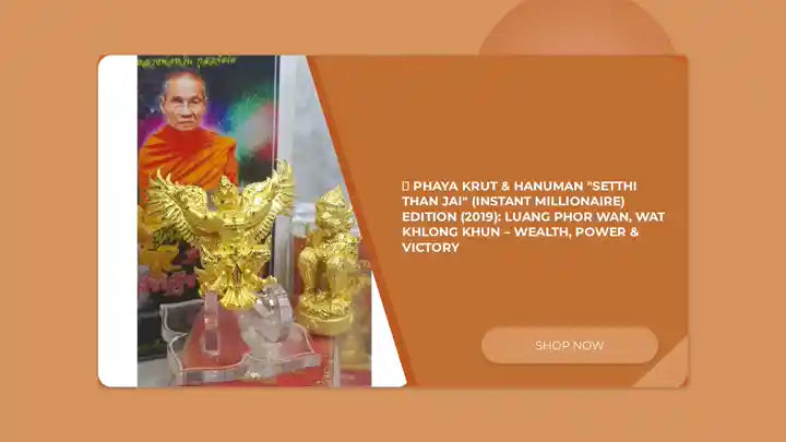 🦅 Phaya Krut &amp; Hanuman "Setthi Than Jai" (Instant Millionaire) Edition (2019): Luang Phor Wan, Wat Khlong Khun &ndash; Wealth, Power &amp; Victory by@Outfy