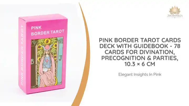 Pink Border Tarot Cards Deck with Guidebook - 78 Cards for Divination, Precognition &amp; Parties, 10.3 &times; 6 cm by@Outfy