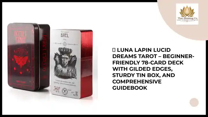 🌙 Luna Lapin Lucid Dreams Tarot &ndash; Beginner-Friendly 78-Card Deck with Gilded Edges, Sturdy Tin Box, and Comprehensive Guidebook by@Outfy