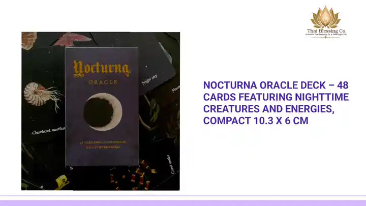 Nocturna Oracle Deck &ndash; 48 Cards Featuring Nighttime Creatures and Energies, Compact 10.3 x 6 cm by@Outfy