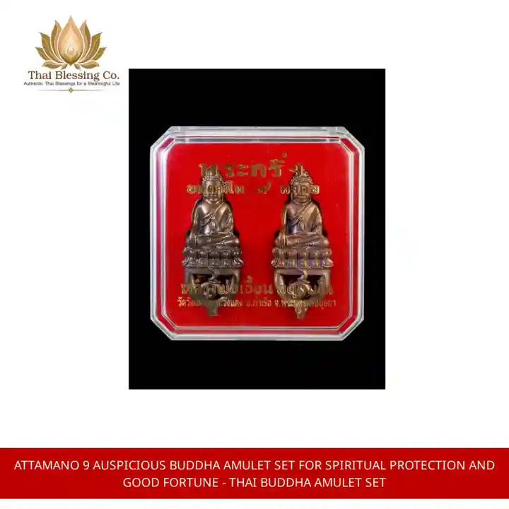 Attamano 9 Auspicious Buddha Amulet Set for Spiritual Protection and Good Fortune - Thai Buddha Amulet Set by@Outfy