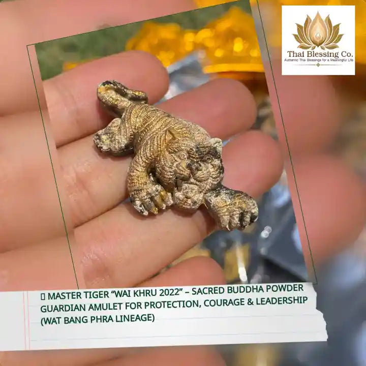 🐯 Master Tiger &ldquo;Wai Khru 2022&rdquo; &ndash; Sacred Buddha Powder Guardian Amulet for Protection, Courage &amp; Leadership (Wat Bang Phra Lineage) by@Outfy