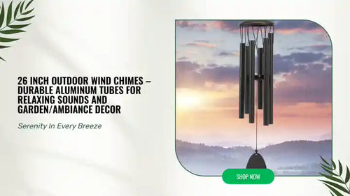 26 Inch Outdoor Wind Chimes &ndash; Durable Aluminum Tubes for Relaxing Sounds and Garden/Ambiance Decor by@Outfy
