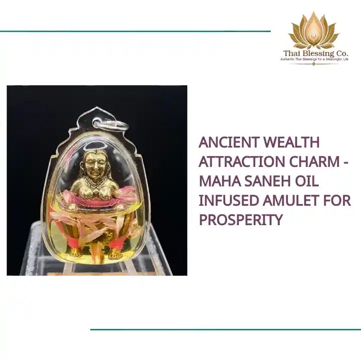 Ancient Wealth Attraction Charm - Maha Saneh Oil Infused Amulet for Prosperity by@Outfy