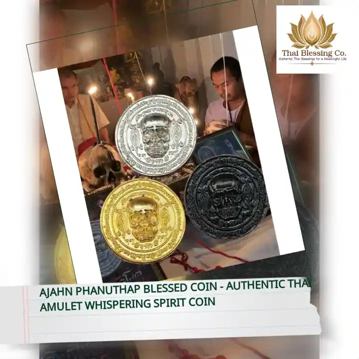 Ajahn Phanuthap Blessed Coin - Authentic Thai Amulet Whispering Spirit Coin by@Outfy