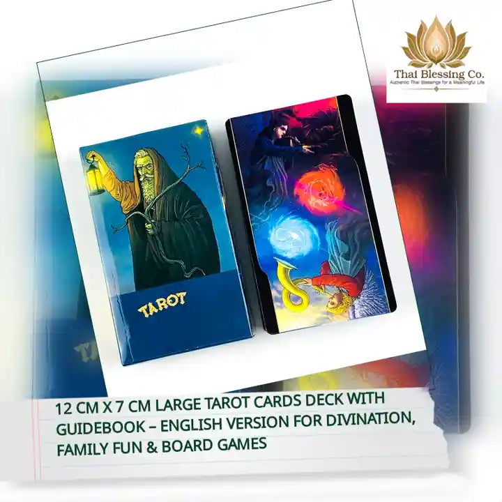 12 cm x 7 cm Large Tarot Cards Deck with Guidebook &ndash; English Version for Divination, Family Fun &amp; Board Games by@Outfy